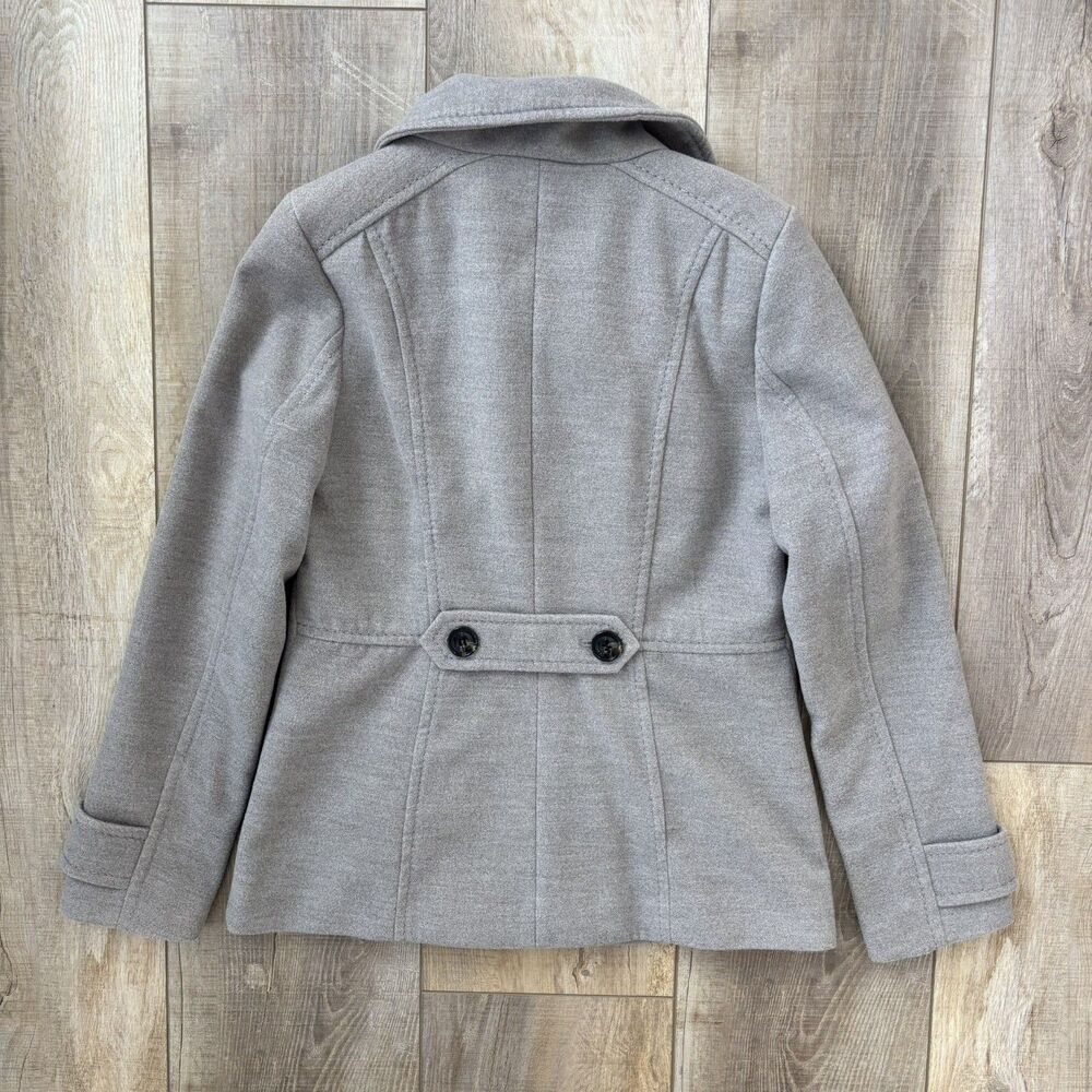 H&M Womens Gray Double Breasted Peacoat Jacket Sz 8 Classic Tailored Fit Capsule - Picture 6 of 14